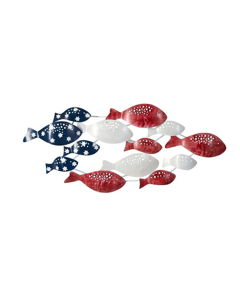 Nearly Natural patriotic Fishes Wall Art Decor, 39