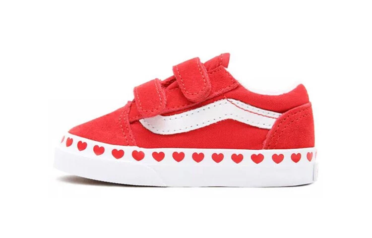 Vans Old Skool Anti-Slip And Wear-Resistant Breathable Low-Top Toddler Shoes Red Infant And Toddler