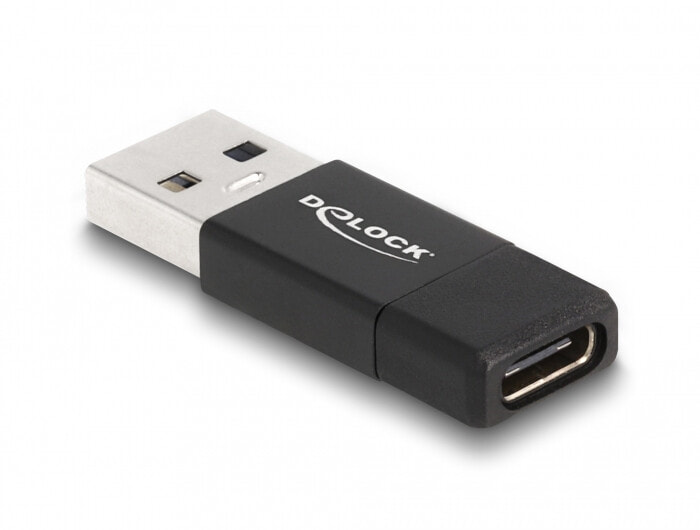 Компьютерный разъем или переходник DeLOCK 60001. Connector 1: USB A, Connector 2: USB C. Product colour: Black