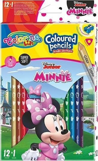 Patio Triangular pencils 12 pieces 13 colors + Colorino Kids Minnie sharpener
