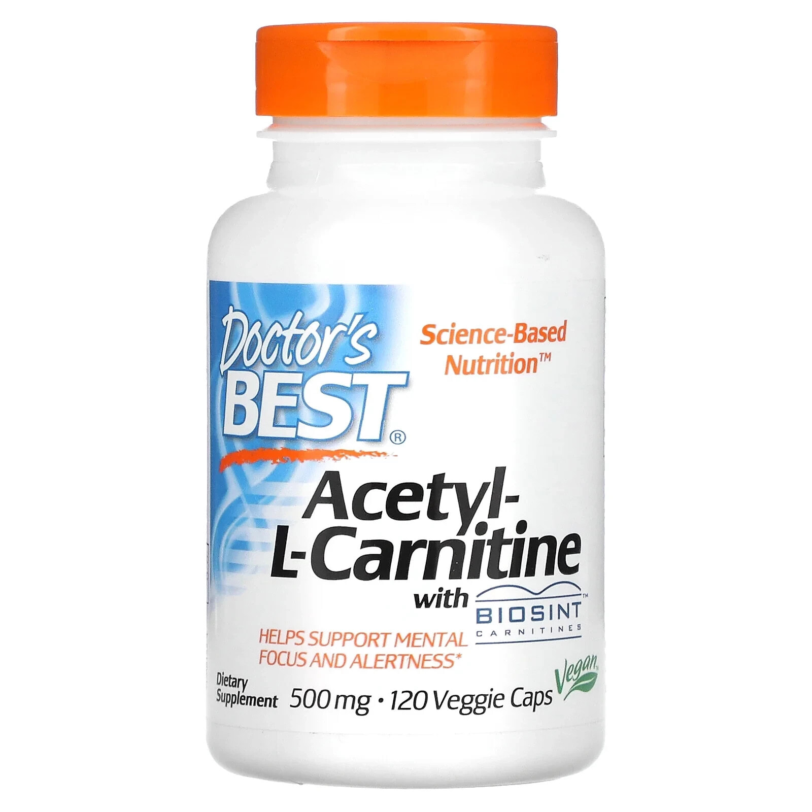 Acetyl-L-Carnitine, 1,000 mg, 60 Veggie Caps (500 mg per Capsule)
