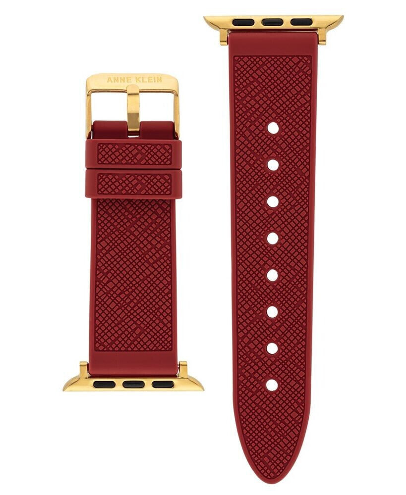 Anne Klein women's Red Textured Silicone Band Compatible with 42/44/45/Ultra/Ultra 2 Apple Watch