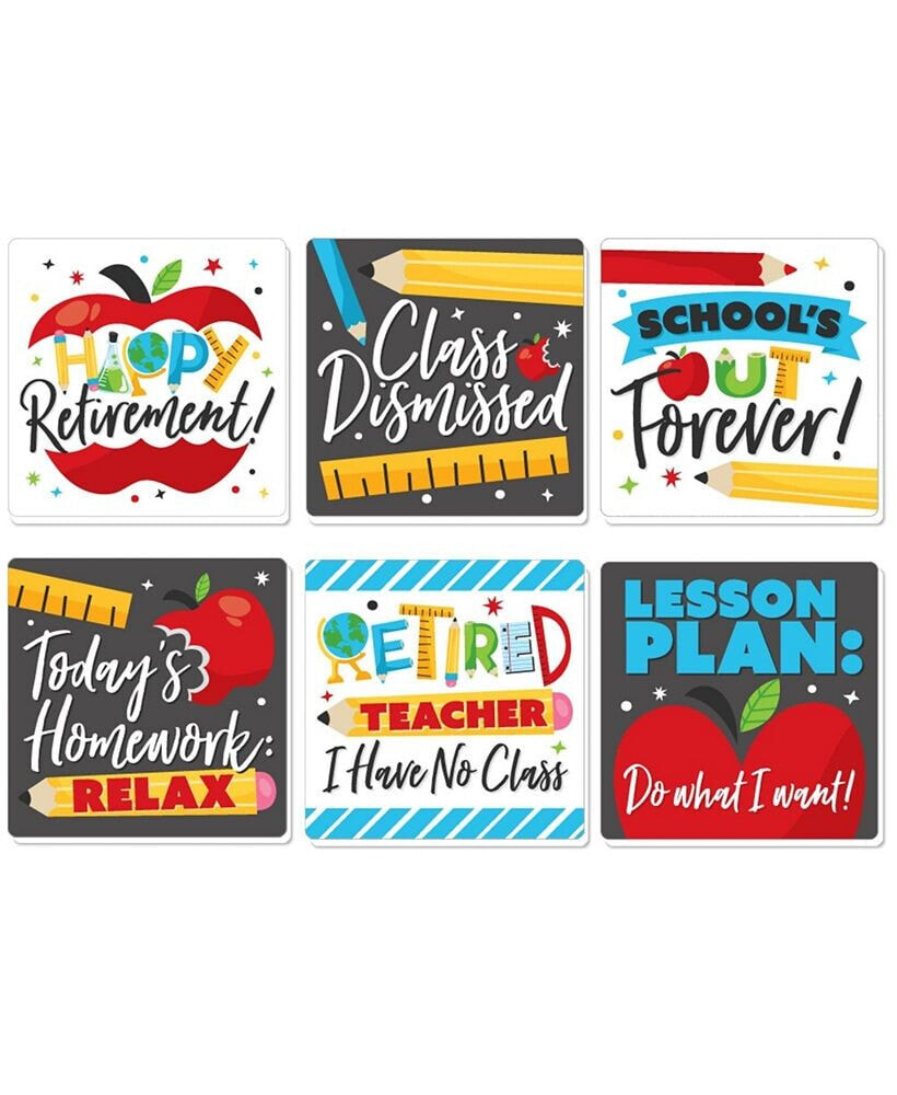 Teacher Retirement - Funny Happy Retirement Party Decor Drink Coasters Set of 6