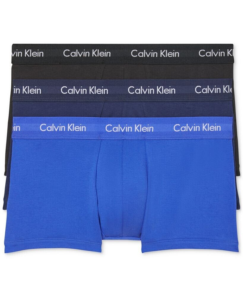 Calvin klein cotton stretch 3 pack low rise deals trunk