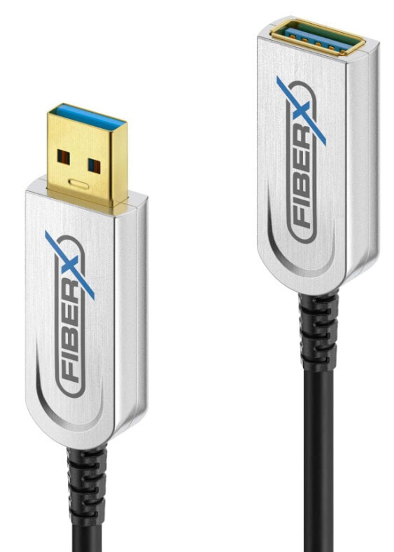 PureLink FiberX FX-I650-012 - 12 m - USB A - USB A - USB 3.2 Gen 1 (3.1 Gen 1) - 10000 Mbit/s - Black - Silver