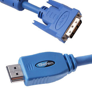 Gefen CAB-DVI2HDMI-LCK-06MM - 1.8 m - HDMI - DVI-I - 1920 x 1200 pixels - Blue - Male/Male