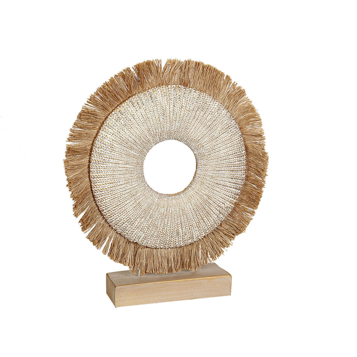 Decorative Figure Romimex Beige Natural 8 x 40 x 36 cm With tassles Disco