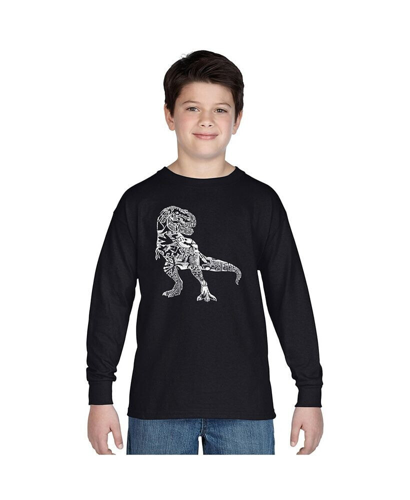 LA Pop Art big Boy's Word Art Long Sleeve T-shirt - Dino Pics