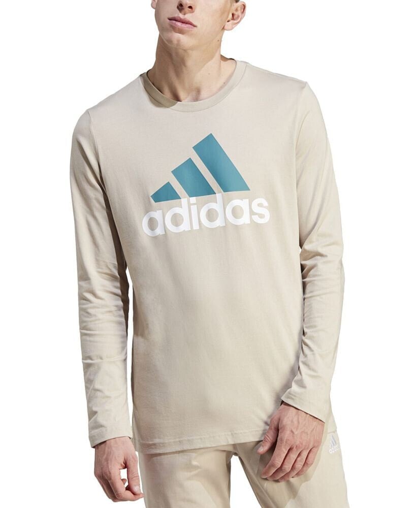 adidas men's Basic Badge of Sport Long-Sleeve Crewneck T-Shirt