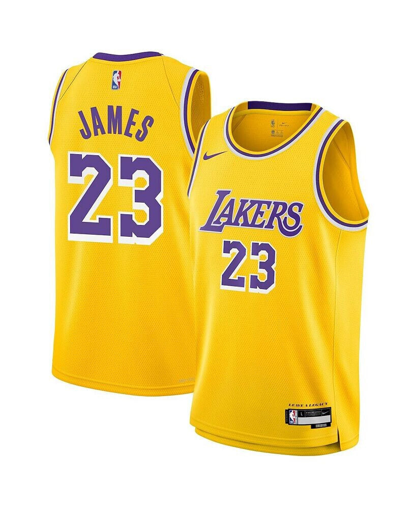 Nike big Boys LeBron James Gold Los Angeles Lakers Swingman Jersey - Icon Edition
