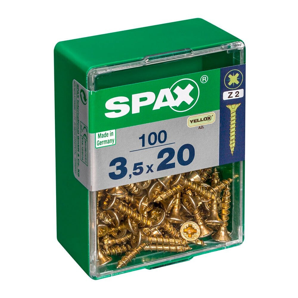 SPAX Yellox 3.5x20 mm Flat Head Wood Screw 100 Units