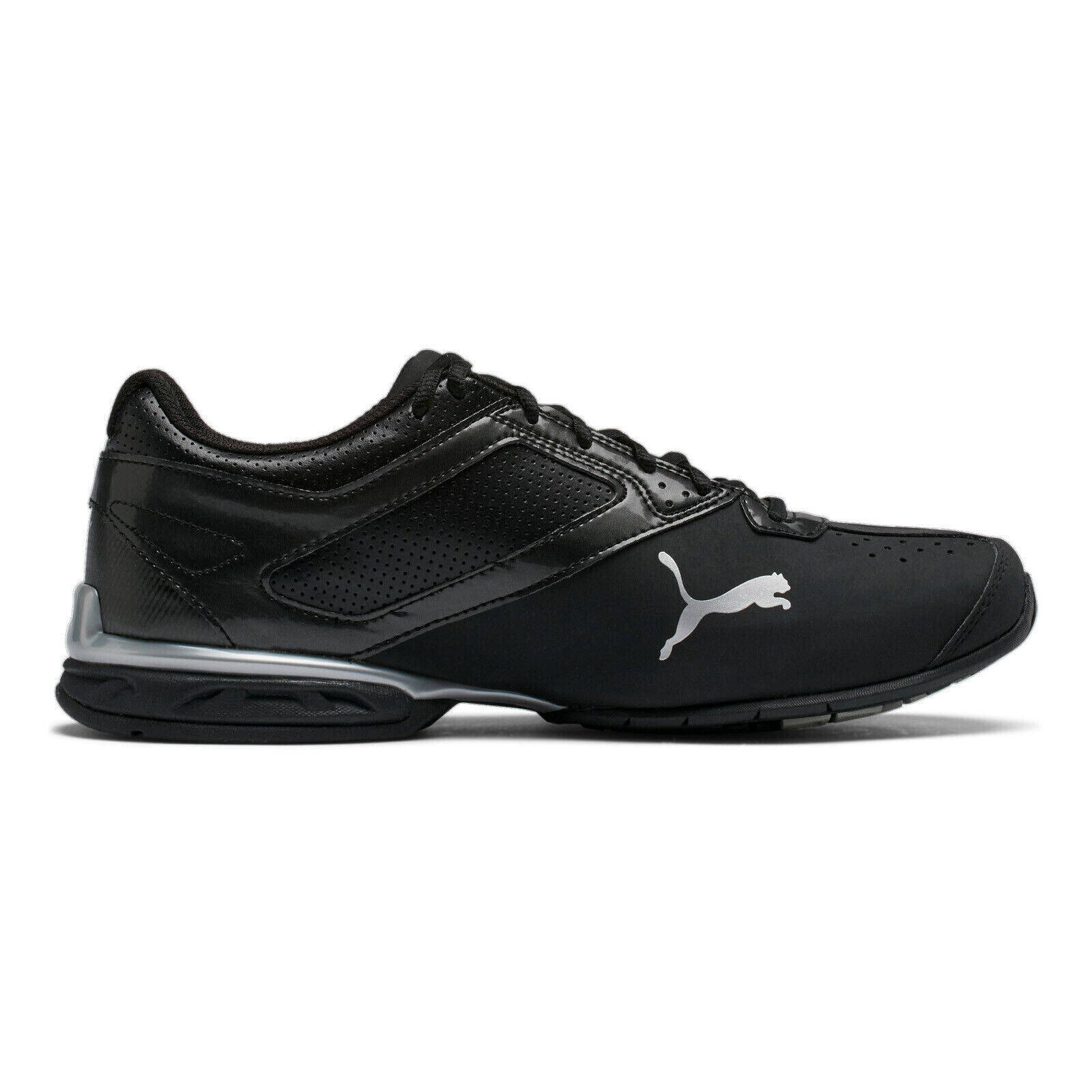 Puma Tazon 6 FM 18987303 Mens Black Leather Lace Up Athletic Running Shoes