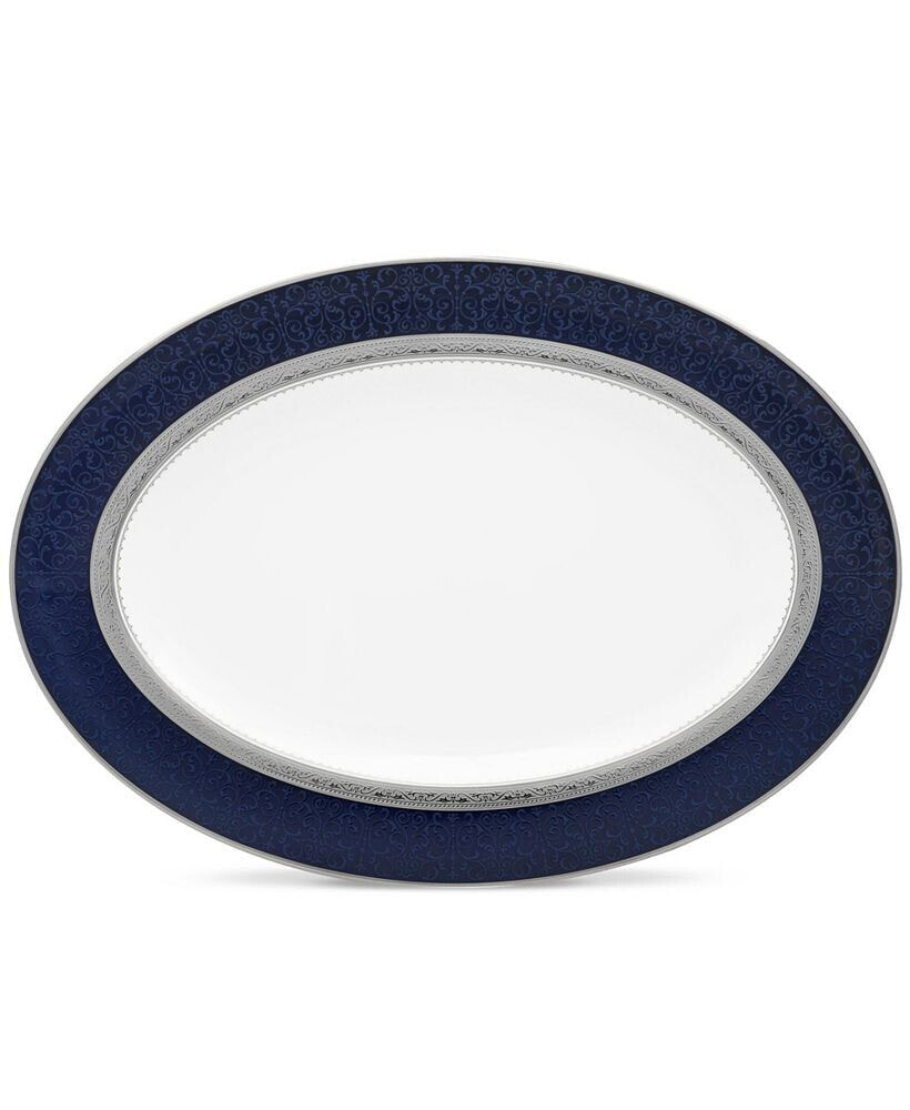Noritake odessa Cobalt Platinum Oval Platter, 14