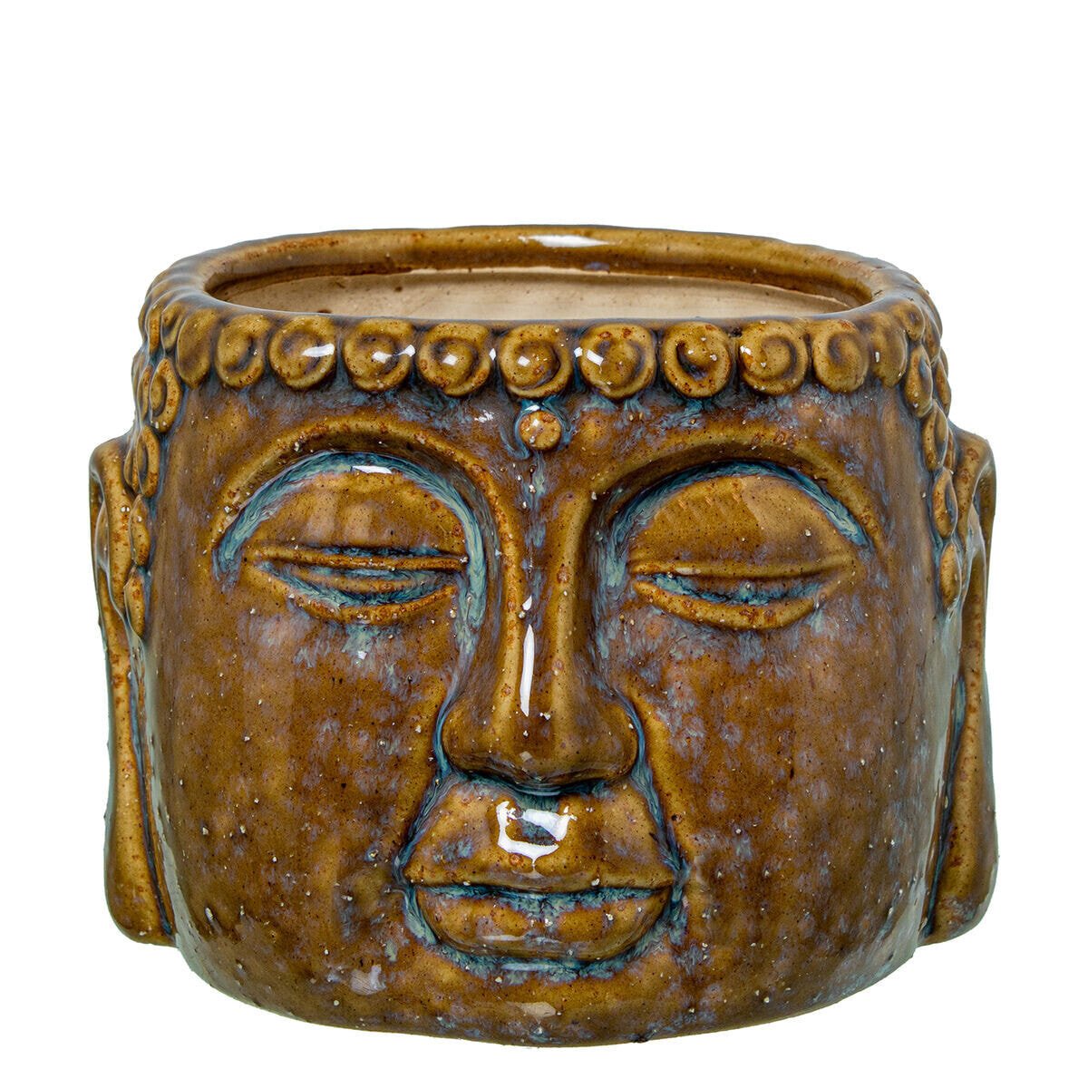 Planter Alexandra House Living Brown Ceramic Buddha 15 x 11 x 14 cm