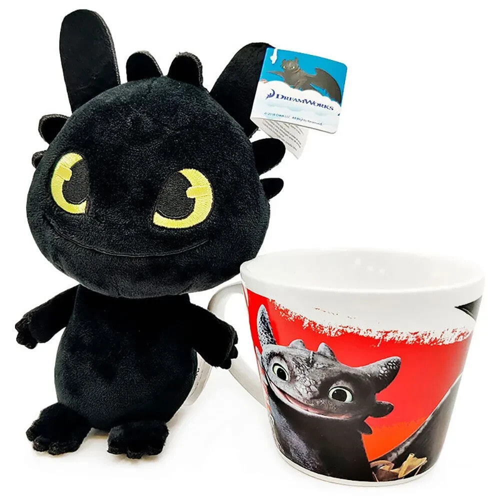 DREAMWORKS Toothless How To Train Your Dragon Cup And Teddy 18 cm