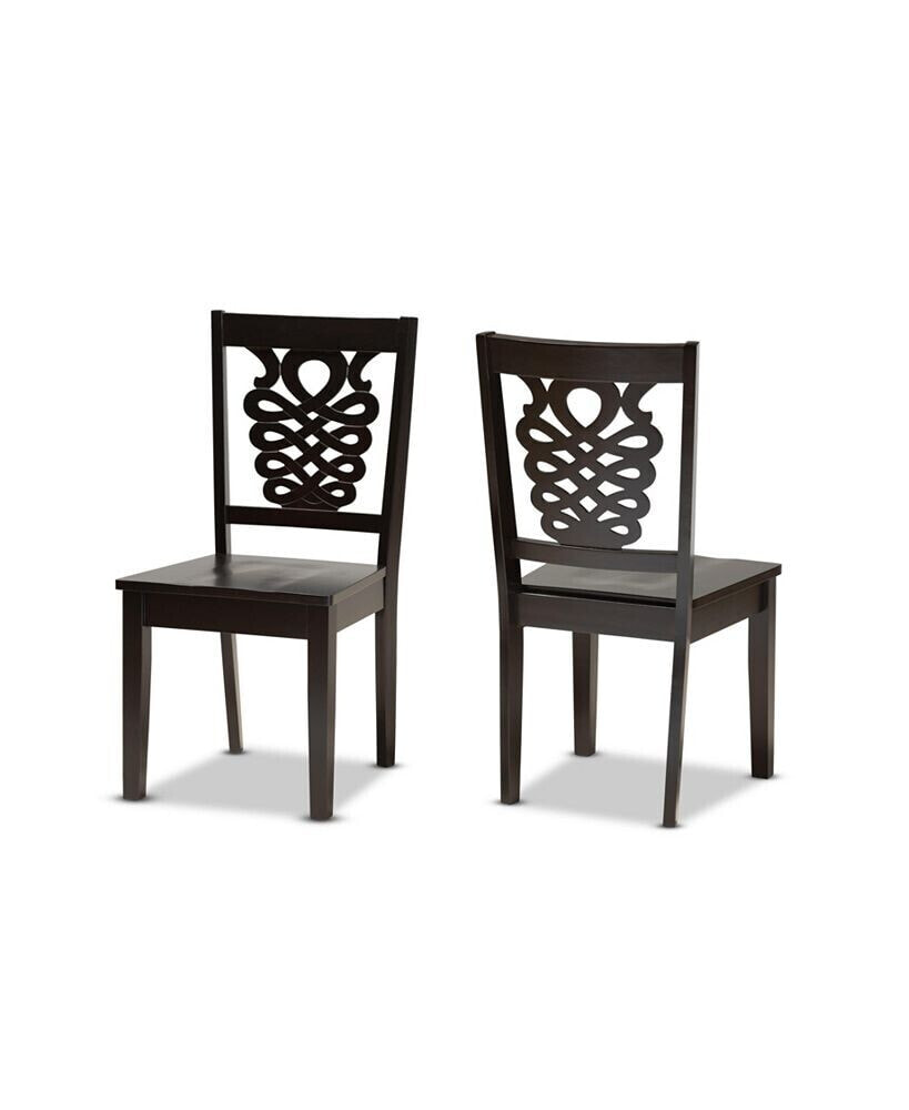 Gervais Modern and Contemporary Transitional 2-Piece Finished Wood Dining Chair Set