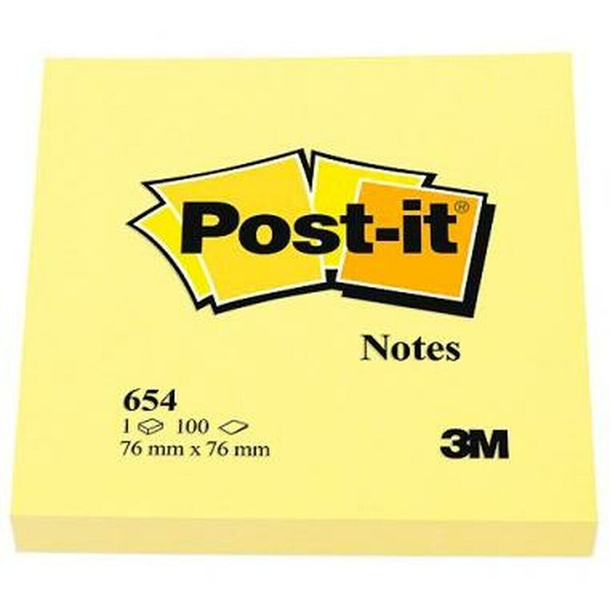 Sticky Notes Post-it CANARY YELLOW Yellow 7,6 x 7,6 cm 36 Units 36 Pieces 76 x 76 mm