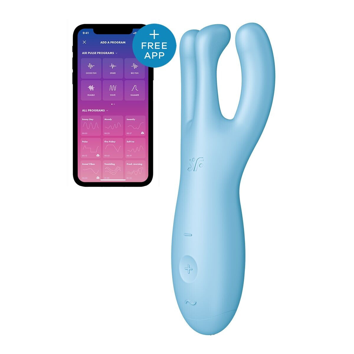 Massager Satisfyer Threesome 4 Connect Blue