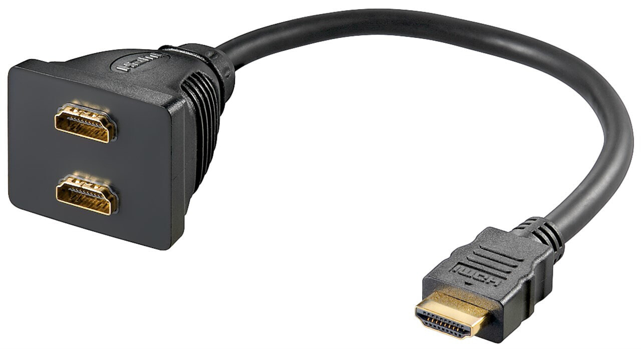 Goobay A 340 G (HDMI 19pin M/2xHDMI 19pin F) HDMI M 2x HDMI F Черный 68784
