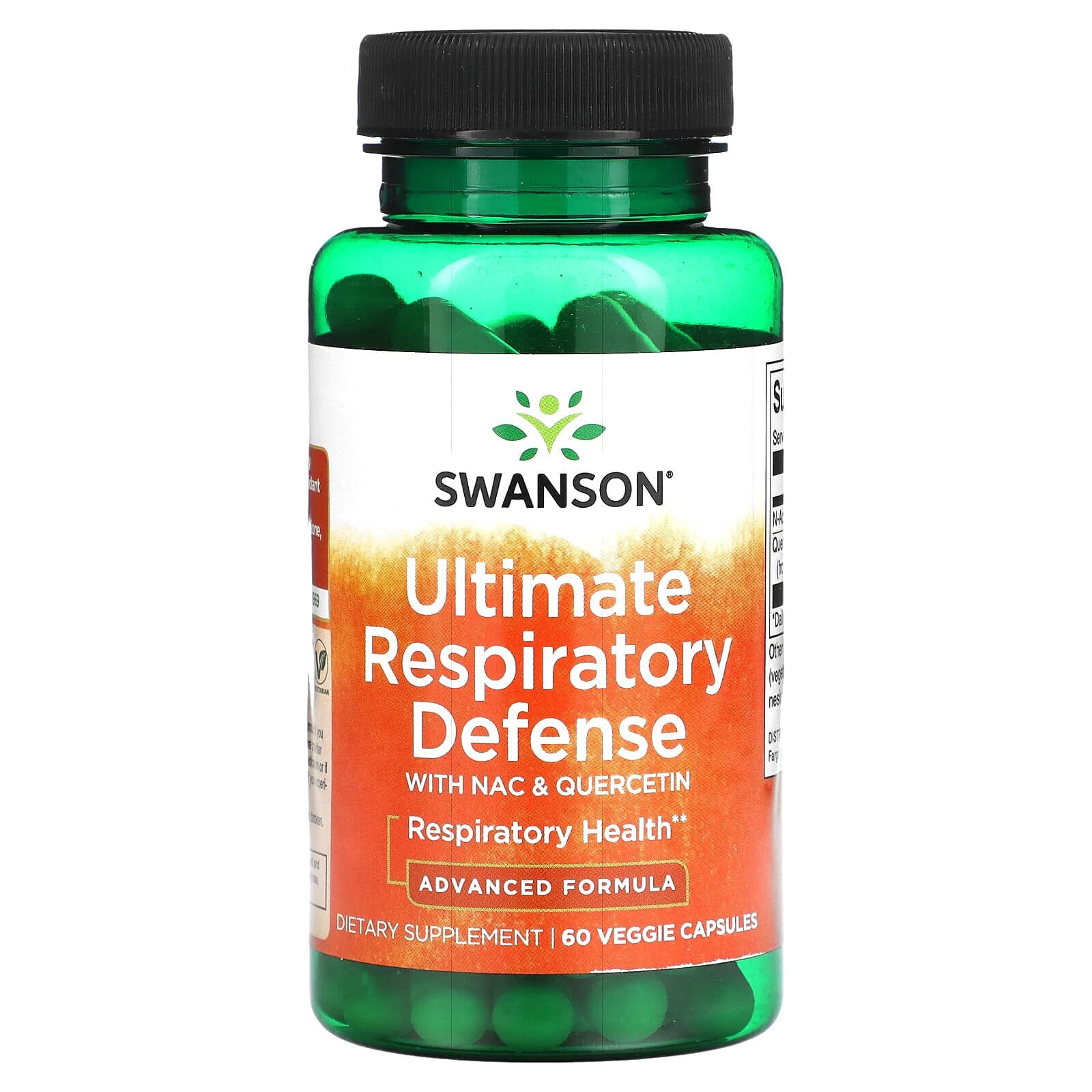 Swanson, Максимальная защита дыхательных путей с NAC и кверцетином, 60 растительных капсул