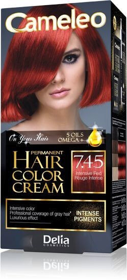 Delia Cameleo Hair Color Cream No. 7.45 Масляная крем-краска для волос с омега, оттенок интенсивно красный
