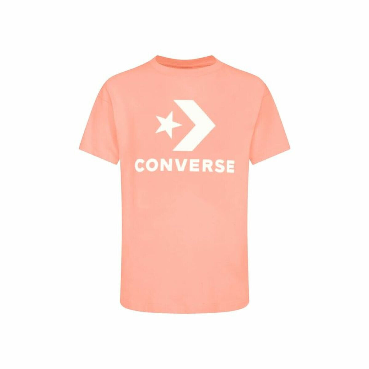 Unisex Short Sleeve T-Shirt Converse Standard Fit Center Front Large Salmon