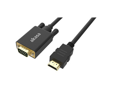 Akasa AK-CBHD26-20BK - 2 m - HDMI Type A (Standard) - VGA (D-Sub) - Male - Male - Straight