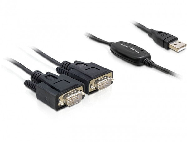 DeLOCK 2x RS232/USB 2.0 DB9 Черный 61886