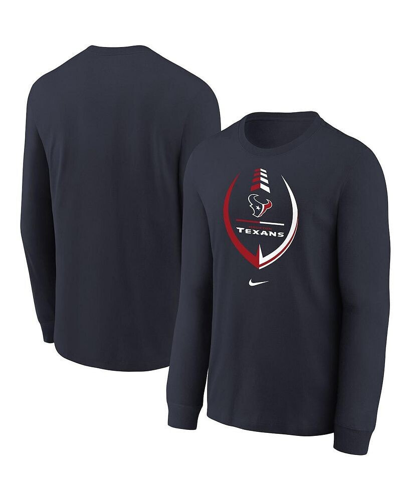 Nike toddler Boys and Girls Navy Houston Texans Icon Long Sleeve T-shirt
