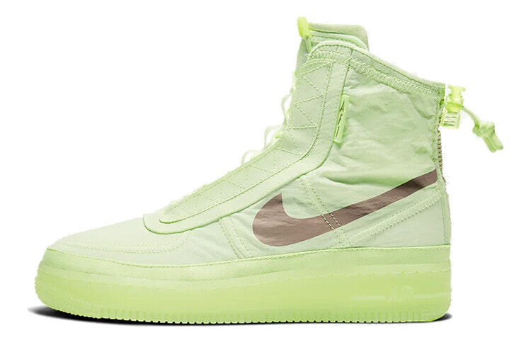 Nike Air Force 1 High Shell 高帮 板鞋 女款 荧光绿 / Кроссовки Nike Air Force BQ6096-700