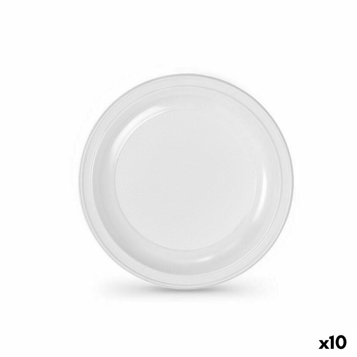 Set of reusable plates Algon White Plastic 22 x 22 x 1,5 cm (36 Units)
