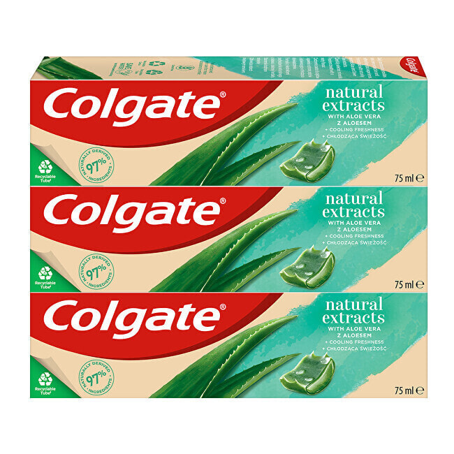 Toothpaste with natural extracts Natura l s Aloe Vera 3 x 75 ml