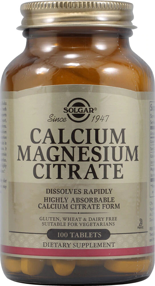 Solgar Calcium Magnesium Citrate Цитрат кальция и магния 250 таблеток