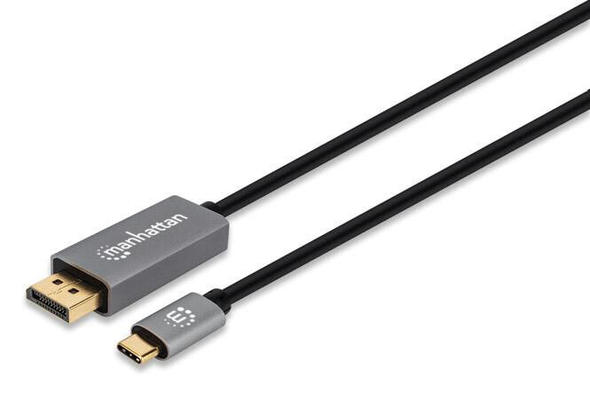 Компьютерный разъем или переходник IC Intracom USB-C to DisplayPort 1.4 Cable, 8K@60Hz, 3m, Male to Male, Black, Three Year Warranty, Polybag