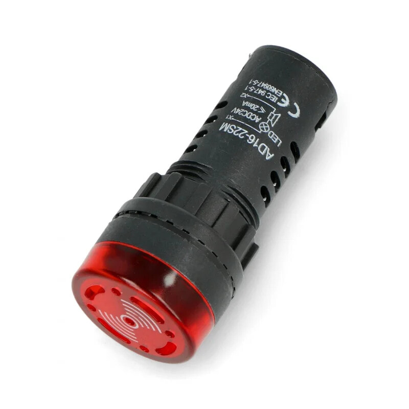 LED indicator 24V DC - 28mm - red with a buzzer