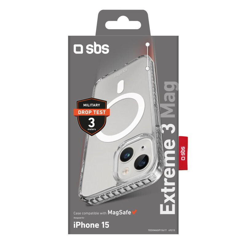 SBS Extreme 3 Mag Cover für iPhone 15 transparent