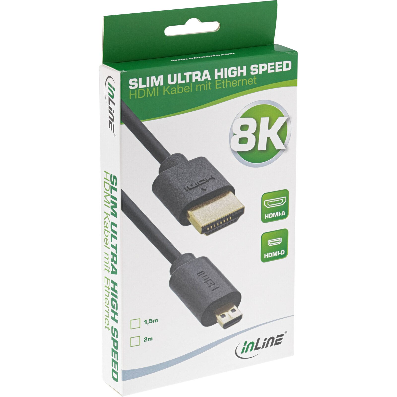 Slim Ultra High Speed HDMI Cable AM/DM 8K4K gold plated black 1.5m
