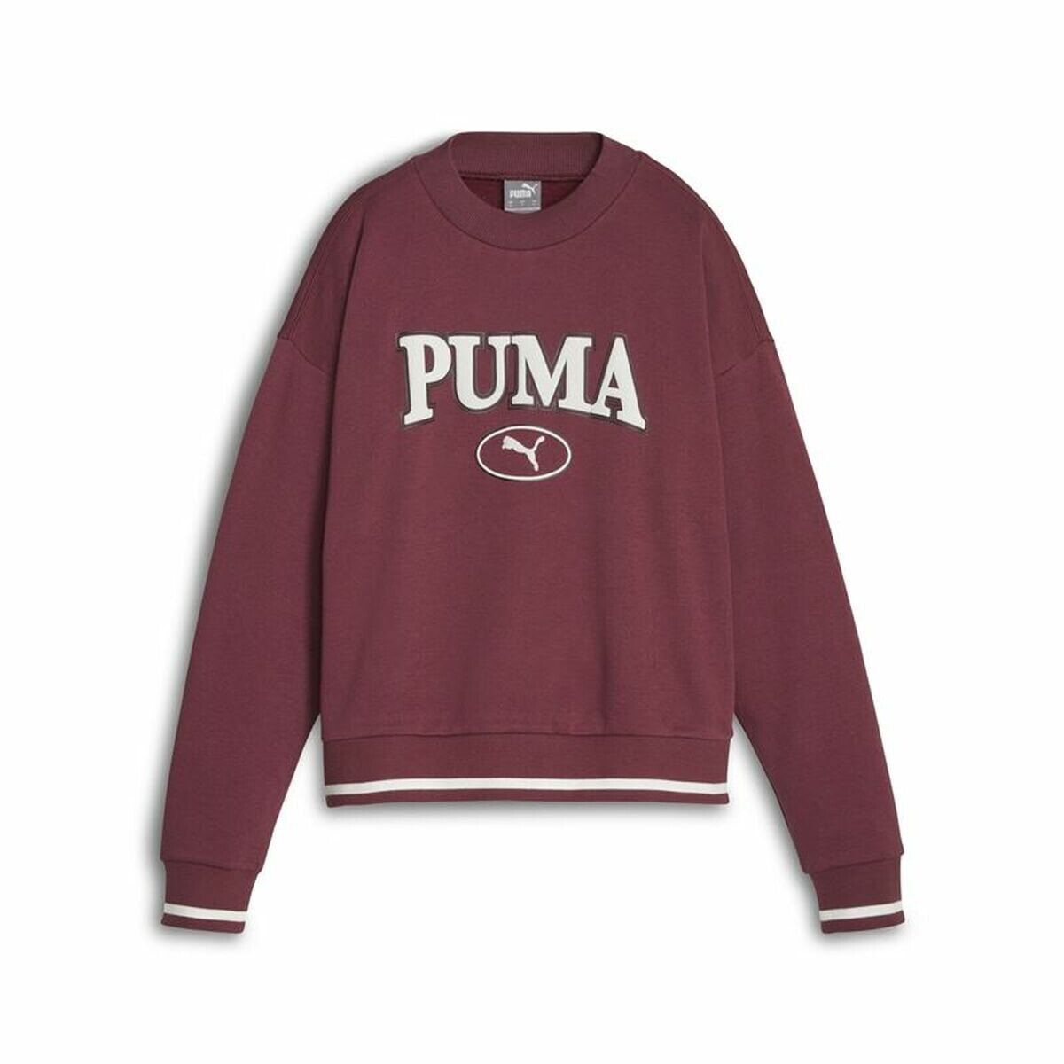 Women’s Sweatshirt without Hood Puma Squad Crew Fl Dark Red