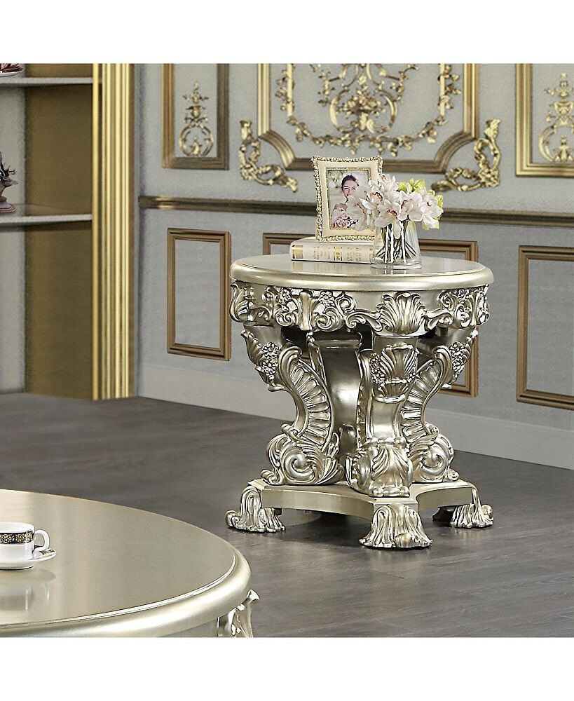 Simplie Fun sorina END TABLE Antique Gold Finish LV01214