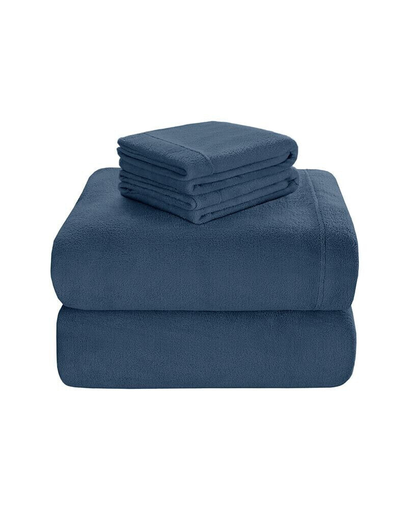 Sleep Philosophy soloft Plush Micro-Fleece 4-Pc. Sheet Set, Full