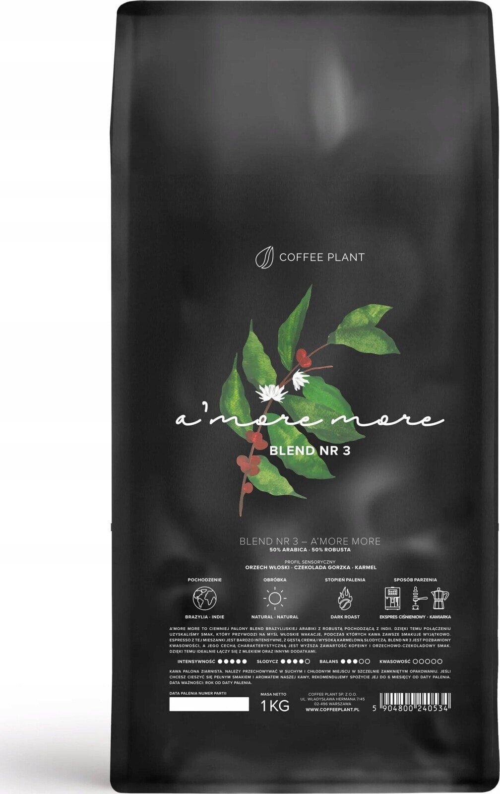 Kawa ziarnista Coffee Plant COFFEE PLANT - Espresso Blend No 3 A'more More 1kg