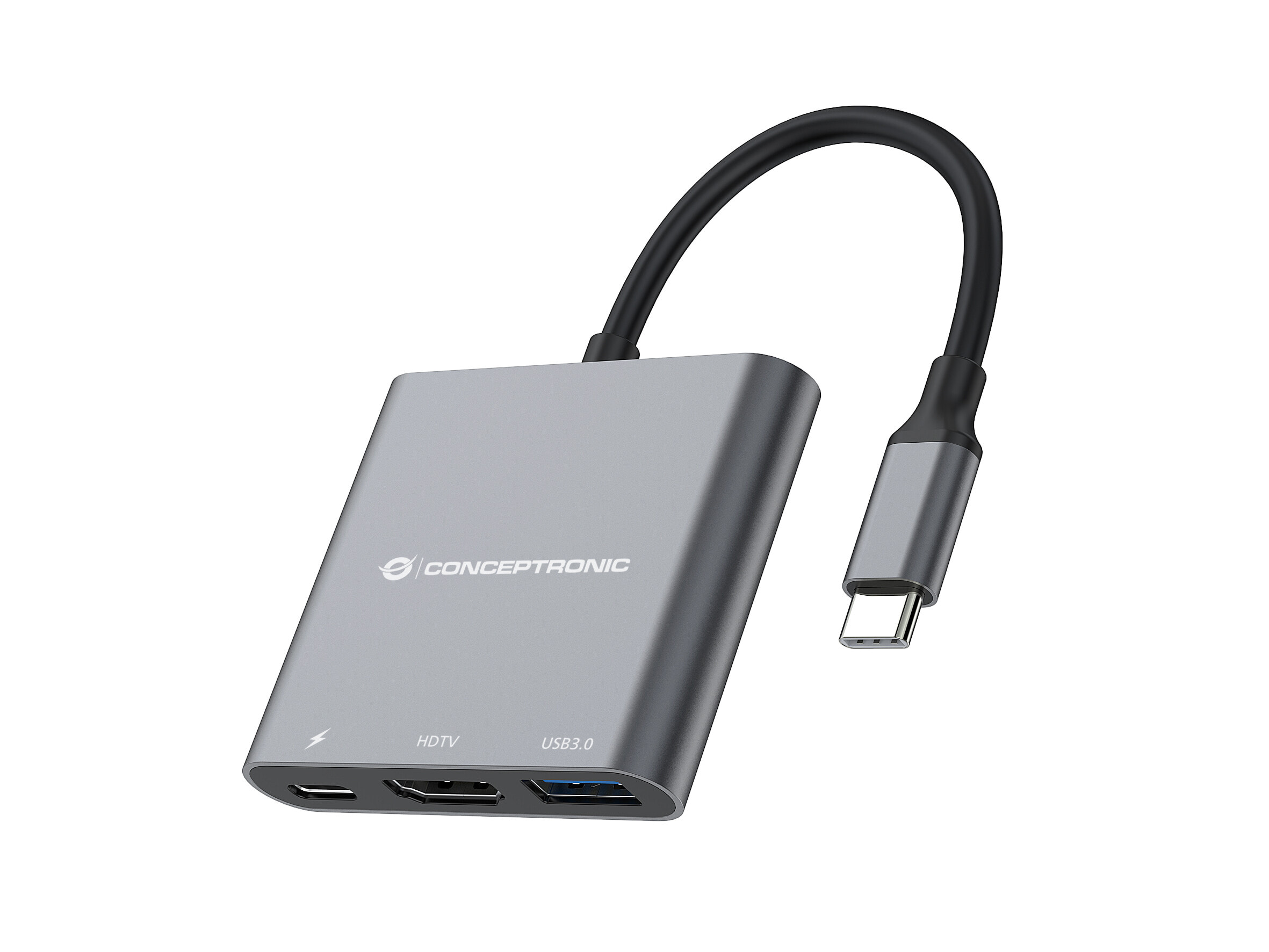 Conceptronic DONN01G док-станция для ноутбука USB 3.2 Gen 1 (3.1 Gen 1) Type-C Черный, Серый