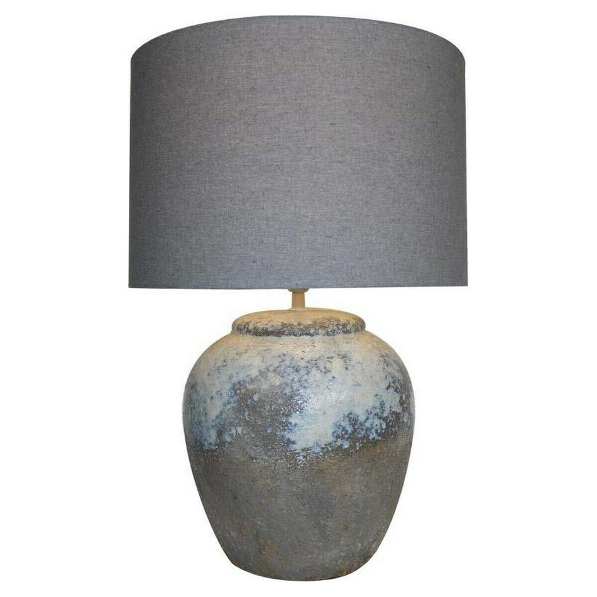 Desk lamp DKD Home Decor Canvas Ceramic Grey (38 x 38 x 60 cm)