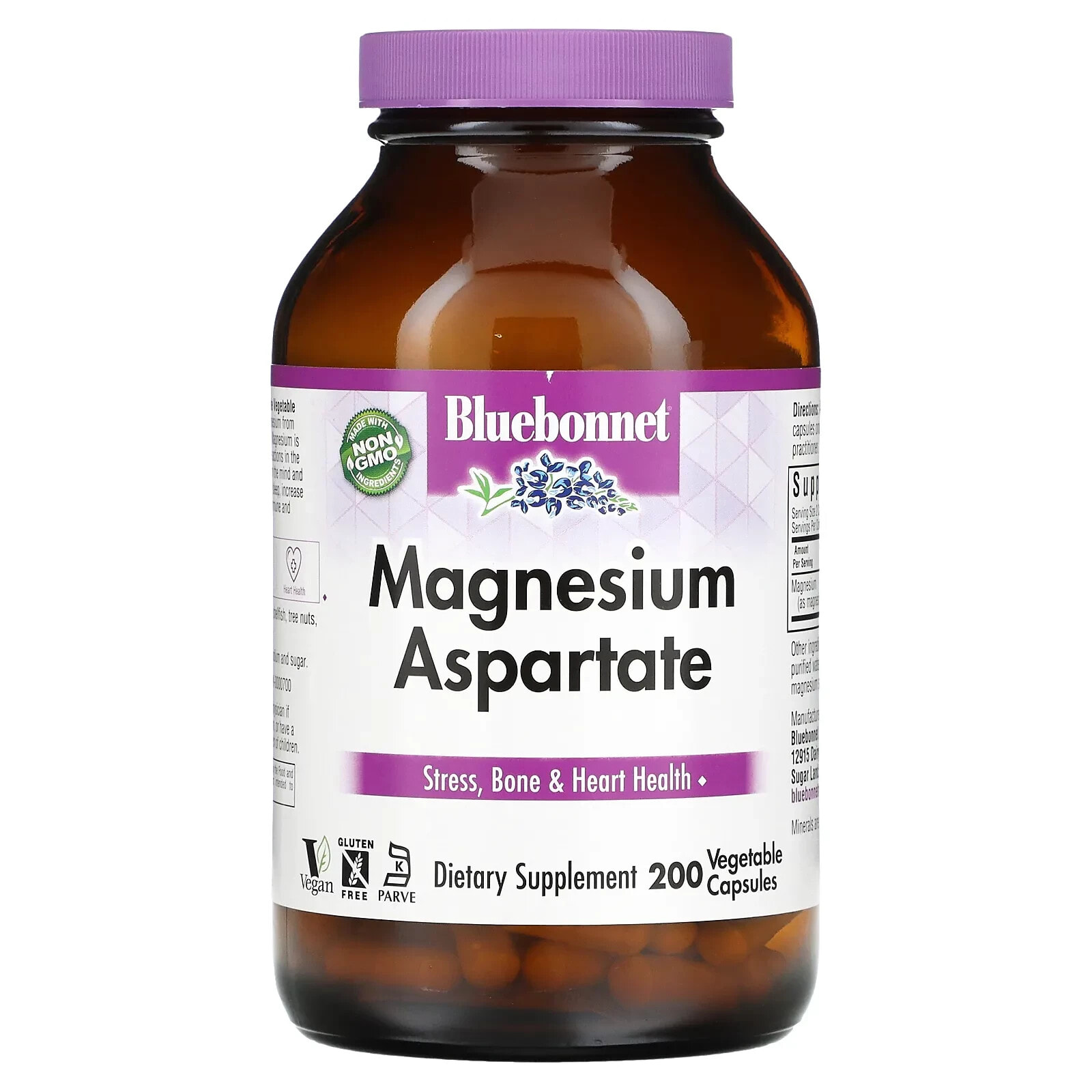 Magnesium Aspartate, 100 Vegetable Capsules