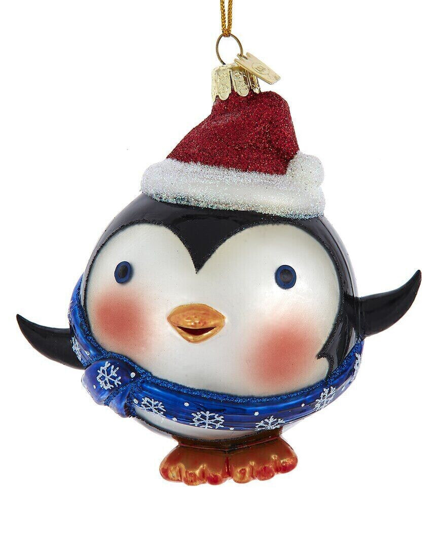 Kurt Adler 5In Noble Gems Roly Poly Penguin Ornament Multicolor