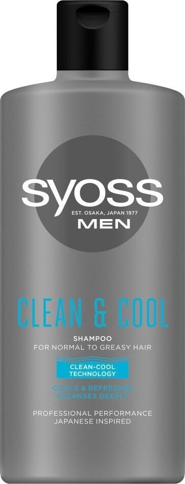 Syoss Syoss Men Clean & Cool Szampon odswiezajacy - wlosy normalne i  przetluszczajace -- Мужской шампунь для нормальных и жирных волос --440 мл  Syoss купить от 872 рублей в интернет-магазине ShopoTam.com, мужские