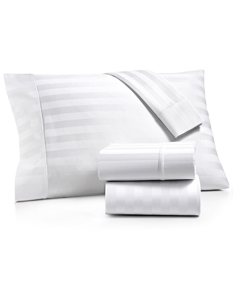 AQ Textiles bergen House Stripe 100% Certified Egyptian Cotton 1000 Thread Count Pillowcase Pair, Standard