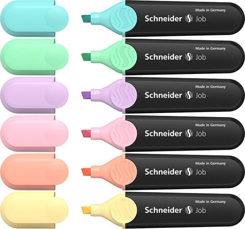 Набор фломастеров для рисования Schneider Zestaw zakreślaczy Job Pastel 1-5 mm 6 szt.