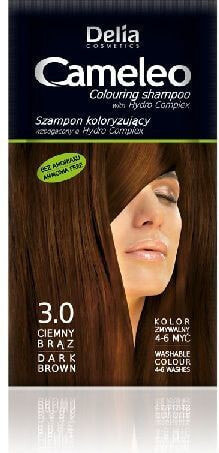 Delia Cosmetics Cameleo Coloring Shampoo 3.0 Dark Brown Безаммиачный красящий  шампунь, оттенок темно-каштановый 40 мл