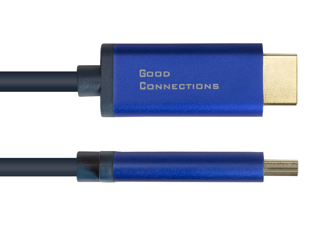 Alcasa 4844-SF010B видео кабель адаптер 1 m Mini DisplayPort HDMI Черный, Синий